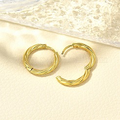 女性用304ステンレスフープピアス  イオンプレーティング（ip）  ツイストリング  14KGP本金メッキ  17.5x2.5mm&nbsp;EJEW-M068-14G-06