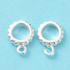 真鍮チューブベイル  カドミウムフリー＆鉛フリー  925銀メッキ  10x7x2mm  穴：1.2mm  内径：4.5mm&nbsp;KK-R149-12S