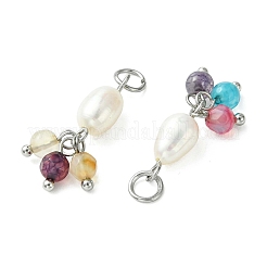 Natural Agate(Dyed & Heated) & Cultured Freshwater Pearl Pendants&nbsp;PALLOY-JF05296-02