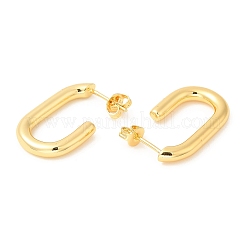 Brass Oval Stud Earrings&nbsp;EJEW-Q770-11G