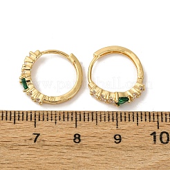 Brass Micro Pave Cubic Zirconia Teardrop Hoop Earrings&nbsp;EJEW-S280-05G