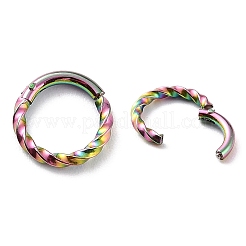 Ion Plating(IP) Twisted Ring Hoop Earrings for Girl Women&nbsp;STAS-K233-02A-MC