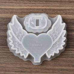 Diy額縁シリコンモールド  翼  レジン型  UVレジン用  エポキシ樹脂工芸品作り  ホワイト  115x132x19mm  内径：34~53x55~121mm&nbsp;SL-CBA4EBF-01