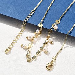 Brass Rolo & Flat Sequin Chains Necklaces for Women&nbsp;NJEW-D302-56