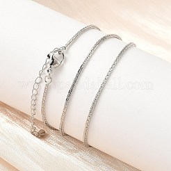 1MM Brass Boston Link Chain Necklaces&nbsp;NJEW-Z097-02P