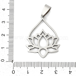 ステンレスペンダント201個  蓮  ステンレス鋼色  33.5x25x1mm  穴：8x4.5mm&nbsp;STAS-F316-36P