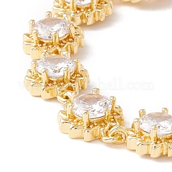 Clear Cubic Zirconia Sun Link Chains Bracelet&nbsp;BJEW-I301-11G