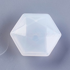 シリコンモールド  レジン型  UVレジン用  エポキシ樹脂ジュエリー作り  六角  ホワイト  33x37x8mm  33x37x7.5mm  穴：5mm  インナーサイズ：30x35mm&nbsp;DIY-F023-04