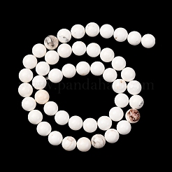 丸い天然マグネサイトビーズ連売り  乳白色  8mm  穴：1mm  約44~47個/連  14.8~15.3インチ&nbsp;G-M138-42-A