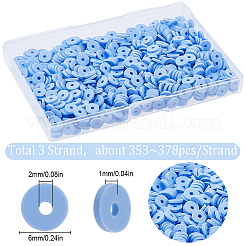 3 Strands Flat Round Handmade Polymer Clay Beads&nbsp;CLAY-SC0001-69D