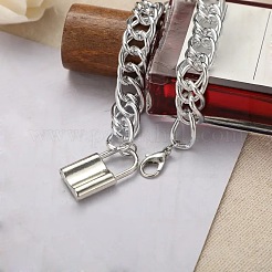 Alloy Lock Charm Twisted Chain Anklets&nbsp;FS-WG7A7E1-01