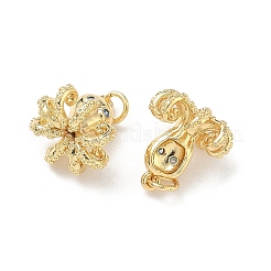 Brass Micro Pave Cubic Zirconia Pendants&nbsp;KK-C252-05G