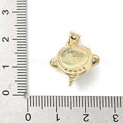 Brass Micro Pave Clear Cubic Zirconia with Resin Pendants&nbsp;KK-L239-048G-01