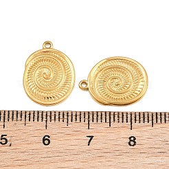 304ステンレスペンダント  螺旋状の貝殻チャーム  イオンプレーティング（ip）  18KGP本金メッキ  16.5x12.5x1.5mm  穴：1mm&nbsp;SA-CBA3ECF-18G