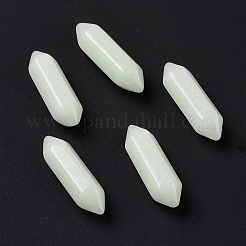 ガラスビーズ  蓄光/暗闇の中で光る  穴がない  二重終端ポイント  ライトシアン  22~23x6x6mm&nbsp;GLAA-K058-03A