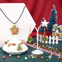 16 Strands 16 Style Christmas Theme Transparent Electroplate Glass Beads Strands&nbsp;EGLA-TA0001-25
