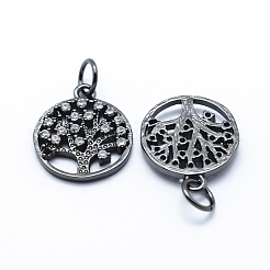 Brass Micro Pave Cubic Zirconia Charms&nbsp;ZIRC-L070-06B