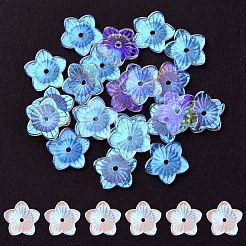 透明ガラスビーズ  花  クリアAB  12x13x3mm  穴：1.2mm&nbsp;GLAA-YW0003-12