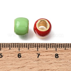 Brass Enamel European Beads&nbsp;KK-Z163-05G