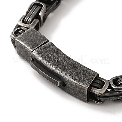 316サージカルステンレススチールビザンチンチェーンブレスレット  ガンメタ色  8-1/2インチ（21.6cm）&nbsp;BJEW-Q349-02B