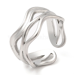 Non-Tarnish 304 Stainless Steel Open Cuff Rings&nbsp;RJEW-K245-79P