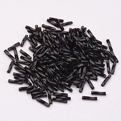 ガラスツイストビューグルビーズ  不透明色  ブラック  6x2mm  穴：0.5mm  約10000個/袋&nbsp;SEED-E002-6mm-849