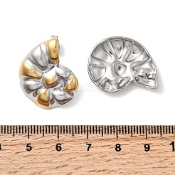 304ステンレススチール製ツートンコンクスタッドピアス  ゴールデン·ステンレス鋼色  26x20mm&nbsp;EJEW-D343-01GP