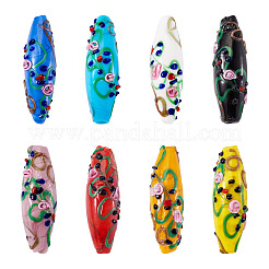 8Pcs 8 Colors Handmade Gold Sand Lampwork Beads Strands&nbsp;LAMP-TA0002-26