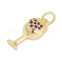 Brass Micro Pave Cubic Zirconia Pendants&nbsp;KK-G522-55G