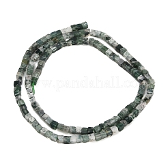 天然石モスアゲートビーズ連売り  キューブ  2.5x2.5x2.5mm  穴：0.8mm  約151個/連  15.08''（38.3センチメートル）&nbsp;GG-CBA2498-A04-01