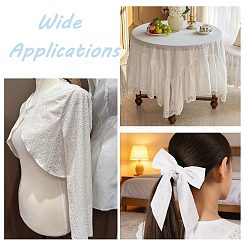 花柄の刺繍が施された綿生地  服装アクセサリー  ホワイト  1400x0.2~0.5mm&nbsp;DIY-WH0786-56B