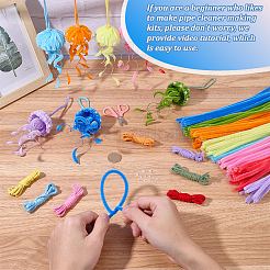 112Pcs 8 Colors DIY Plush Sticks&nbsp;FIND-SC0022-36