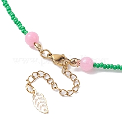 Glass Seed Pendant Necklaces for Women&nbsp;NJEW-MZ00031-04