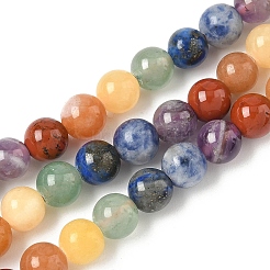 Chakra Natural Mixed Gemstone Beads Strands&nbsp;G-P574-A03-6mm