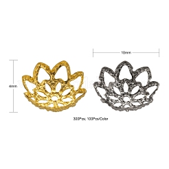 300個3スタイルアイアンファンシービーズキャップ  花  ミックスカラー  10x4mm  穴：1mm  100個/カラー&nbsp;IFIN-FS0001-07