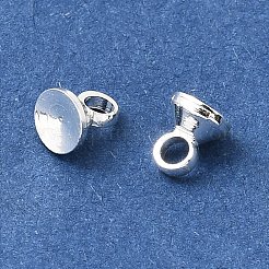 真鍮製ペンダントベイル  長持ちメッキ  ラックめっき  銀  4.5x4mm  穴：1.6mm&nbsp;KK-C258-10S