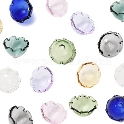 風鈴作り用の16色のガラスビーズコーン8個。  マルチ花弁  花  ミックスカラー  21~24.5x13mm  穴：2mm  2個/カラー&nbsp;GLAA-FS0002-55