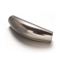 変色しにくい201ステンレススチールチューブビーズ  大穴ビーズ  ステンレス鋼色  55x16x17mm  穴：9.5mm&nbsp;STAS-D111-54