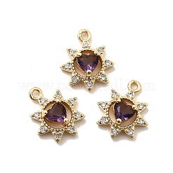 Brass Micro Pave Cubic Zirconia Charms&nbsp;KK-H089-24G
