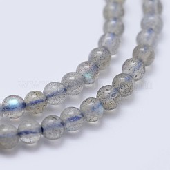天然石ラブラドライトビーズ連売り  ラウンド  3mm  穴：0.7mm  約133個/連  15.75インチ（40cm）&nbsp;G-I206-46-3mm