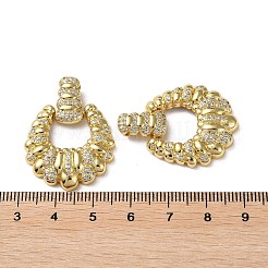 Rack Plating Brass Micro Pave Clear Cubic Zirconia Pendants&nbsp;KK-M268-03G