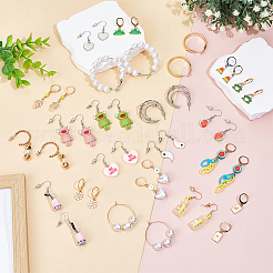 5 Styles Iron Resin Dangle Earring Sets&nbsp;EJEW-UN0002-80