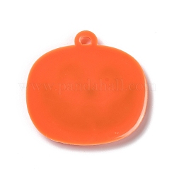 カボチャPVCペンダント  ハロウィン用  レッドオレンジ  36x38x2.5mm  穴：4mm&nbsp;KY-F018-01