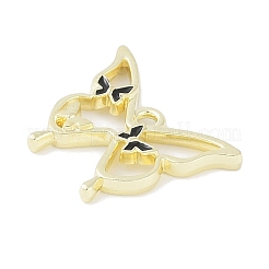 メッキ合金エナメルチャームラック  カドミウムフリー＆ニッケルフリー＆鉛フリー  バタフライチャーム  ゴールドカラー  17x21x3mm  穴：1.8mm&nbsp;PALLOY-F018-15G-01