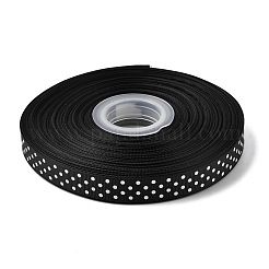 水玉柄リボングログランリボン  ブラック  5/8インチ（16mm）  50ヤード/ロール（45.72メートル/ロール）&nbsp;Rc16mm-39