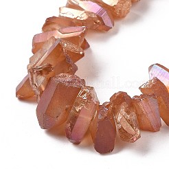天然水晶ポイントビーズ連売り  染め  ナゲット  15~30x4~8x4~7mm  穴：1mm  8インチ&nbsp;G-K181-B22