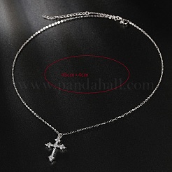 Cubic Zirconia Cross Pendant Necklace&nbsp;ZV5438-1
