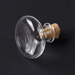 ミニチュアガラスびん  コルク栓付き  空の願いのボトル  ドールハウスアクセサリー用  ジュエリー作り  透明  20.5x22mm&nbsp;GLAA-H019-07A