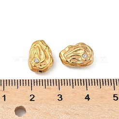 304ステンレススチールクリスタルラインストーンビーズ  18KGP本金メッキ  オーバル  13x9.5x6mm  穴：1.2mm&nbsp;LS-STAS-U050-01F-G