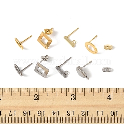 16Pcs 8 Styles 304 Stainless Steel Stud Earring Findings&nbsp;STAS-FS0001-84